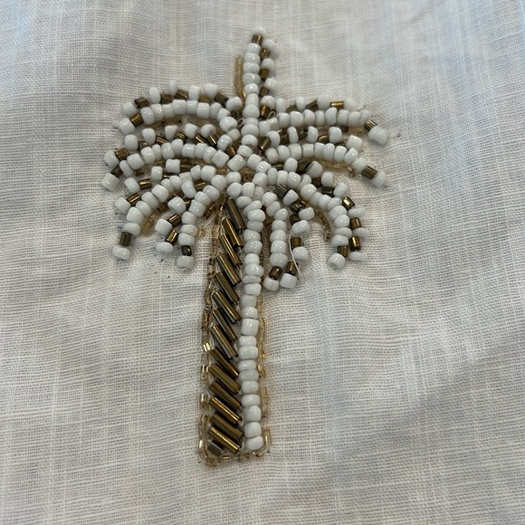 🎉Host Pick🎉Talbots Palm Embellished Linen Cotton Popover - Size 1X - Picture 5 of 15